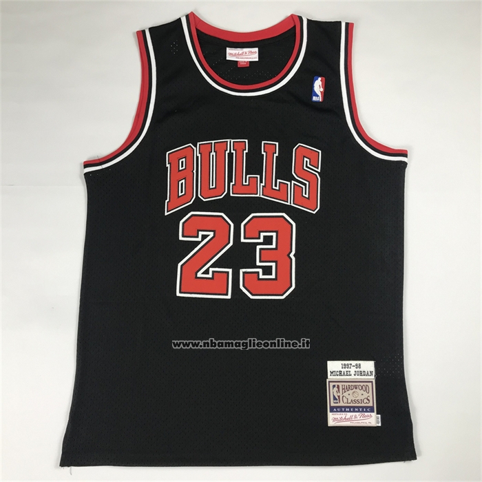Maglia Chicago Bulls Michael Jordan No 23 Autentico 1997-98 Nero